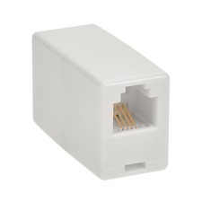 RJ11 Modular Inline Coupler Straight, White picture