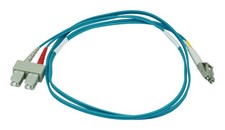 Monoprice Multi-Mode OM3 Fiber Optic Cable - LC-SC UL 2mm 50/125 OFNR Duplex 30m picture