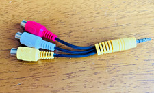 3 RCA Female L/R Audio & Video to 4 Conductor 3.5 mm Male  Adapter Cable picture