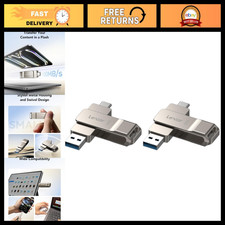 256GB Dual USB 3.2 Type-C Flash Drive, Metal Swivel Thumb Drives - Pack of 2 picture