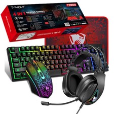 4IN1 PC Gaming Keyboard Mouse & Headset Headphone Set RGB LED Gamer Bundle Kits picture