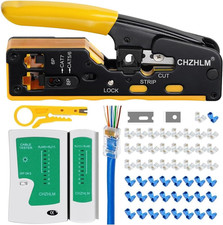 Rj45 Crimp Tool Pass through Ethernet Crimping Tool Kit for 8P-Cat7 Cat6 Cat5 picture