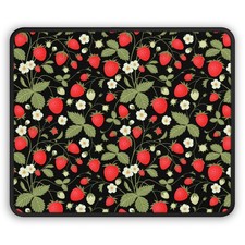 Strawberry Pattern Gaming Mouse Pad | Cute Computer Office Decor picture