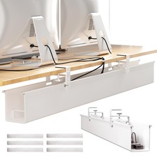 Under Desk Cable Management Tray, No Drill Fabric Cord Hider picture