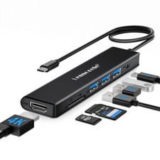 Lemorele Hub Usb-c 3.0 7-in-1 Adaptador Multipuerto 4k Hdmi/USB 3.0/SD/TF/PD100W picture