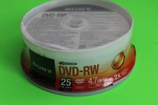 Sony 25DMW47SP DVD-RW 2X 4.7GB Spindle Rewritable DVD discs, 25-Pack - NEW picture
