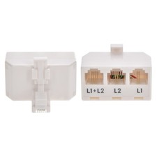 RJ11 6P4C Line Splitter, Line1/Line2/Line1-Line2 picture