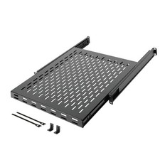 Tecmojo 1U Sliding Rack Shelf,4-Post Vented 21.7-35.4