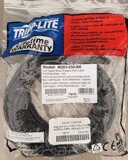 Tripp Lite N201-050-BK Cat6 Gigabit Ethernet Patch Cable 50ft Black Snagless picture