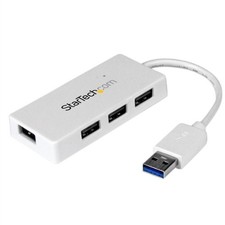 StarTech Portable 4 Port SuperSpeed Mini USB 3.0 Hub - White (ST4300MINU3W) picture