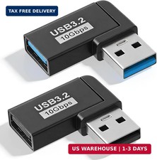 90 Degree Left and Right Angle USB 3.0 Male to Female Adapter, 2 Pack USB Right picture