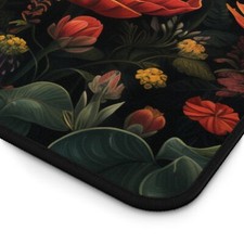 Cottagecore Deskmat - Aesthetic Mouse Pad, Cute Design, Witchy Art, Floral Touch picture