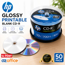 PREMIUM 50 x HP CD-R GLOSSY Printable CD Discs 52X 80mins Blank CDs CD-R picture