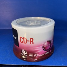 Sony CD-R 50 Disc Pack 700 MB 48x Speed Optical Media Spindle New Sealed picture