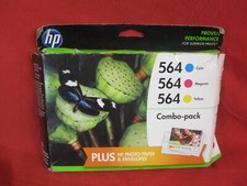 Genuine 3 Pack HP 564 Color Ink Cartridges Combo Pack w Photo Paper 09/16 picture