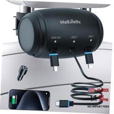 Multi Retractable Car Charger Station, Headrest 3 in 1 Charging Gunmetal Gray picture