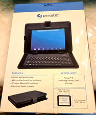 EMATIC  8” Wireless Keyboard  Folio Tablets Bluetooth  NEW picture