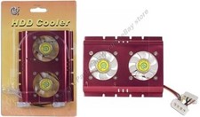 Dual/2/Two Fan IDE/SATA/SCSI/PATA HD/HDD/Hard Disk Drive Cooler/Heatsink {RED picture