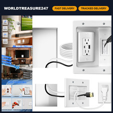 In-Wall Cable Management Kit, AC & USB-A/USB-C Outlet, 9ft Power Cord, Easy Inst picture