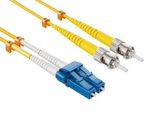 OS2 Short Boot LC/UPC to ST/UPC Duplex Corning Fiber Cable SingleMode 9/125 picture