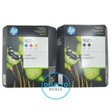 GENUINE 5-PACK HP 902XL BLACK & COLOR C/M/Y INK OFFICEJET SEALED BOX 2027 picture