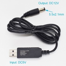 1pc High Quality 3.3ft/1M USB A Male 5V to 12V DC 5.5x2.1mm Male Step-Up Cable picture