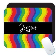 Gift Mousepad : Waves Rainbow Abstract Colorful Lines All Occasion Birthday picture