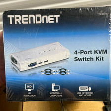 TRENDnet TK-407K 4-Port KVM Switch Kit 1:4 VGA USB Plug & Play White picture