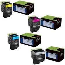 Genuine Lexmark 80C1XC0, 80C1XK0, 80C1XM0, 80C1XY0 Toner Set We Ship Fast picture