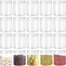 20 Pack 4Oz Clear Plastic Jars with Lids,115Ml Wide-Mouth Refillable picture