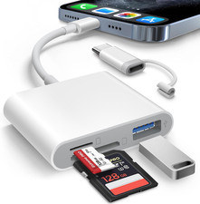 Lector Tarjetas SD Phone iPad Lightning USB C Adaptador SD MicroSD 3 Ranuras picture