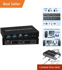 Ultra HD 4K KVM Switch 2 PCs with USB 3.0 Ports - Seamless Connectivity picture