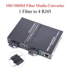 Gigabit Fiber Optical Converter 100/1000M Single Mode 1 Fiber to 4 RJ45 SC-Port picture