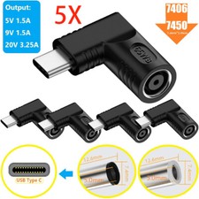 5PCS 7.4mm Laptop Charger Converter USB Type C Power Charging Cable Adapter 65W picture