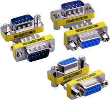 6-Pack RS232 9 Pin Serial Adapter DB9 Female to Female Coupler DB9 Female to Mal picture