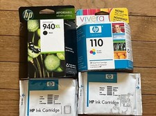 HP Officejet Printer Ink 940XL Black 940 Cyan Magenta & 110 Tri-Color Expired picture