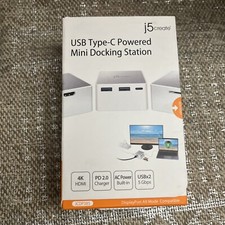 J5Create JCDP385 USB Type-C Powered Mini Docking Station NEW 4k HDMI PD picture