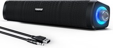 USB Computer Speakers Wired USB Powered Portable Soundbar with 3.5mm for Monitor picture