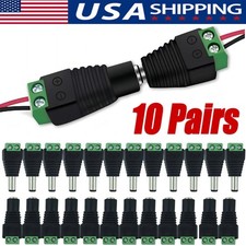 20PCS Male Female 2.1x5.5mm DC Power Plug Jack Adapter Connector for CCTV picture