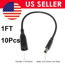 10x 1ft Power Charger Converter Adapter Cable 7.4mm To 4.5mm For dell Small Tips picture
