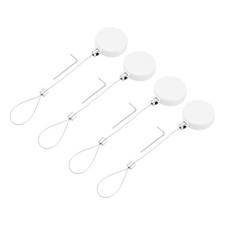 1.8ft Retractable Cable Security Lock with Latch Wrench, White, 4 Pack picture