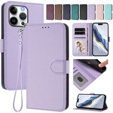 Luxury Leather Wallet Cover Case For 16 15 14 13 12 11 Pro Max 6 7 8 SE XR 16E picture
