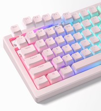 Womier Pink PBT Double Shot Shine Through Pudding Keycaps 130-Key OEM Profile picture