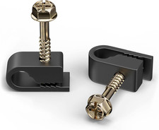 Single Cable Clips with Screws - 1/4 Inch Coaxial Cable Clamps Outdoor - Exterio picture