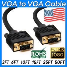 VGA Monitor Cord VGA to VGA Cable Full HD 1080p HD15 SVGA Laptop TV Male to Male picture