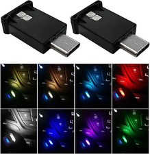 2PCS USB-C LED Car Ambient Lights, 8-Color RGB Night Lamp with Adjustable Bright picture