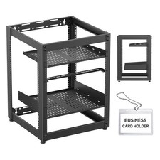 15U Open Frame AV Rack with Shelves ynVISION picture