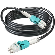 10m 30ft OFNR 5.0mm OM3 Multimode Fiber Cable LC to LC Riser Duplex 50/125 MMF picture