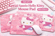 Sanrio Hello Kitty Mouse Pad 180x220mm Cute Pink Kawaii Non Slip Desk Mat 3-Pack picture