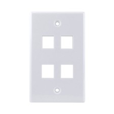 Construct Pro Single-Gang 4-Port Keystone Wall Plate (10 Pack, White) picture